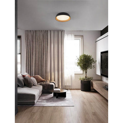 Nova Luce SIGI Inbouw plafondlamp Sandy Black, Wood Triac dimbare LED 40W 3081lm 3000K