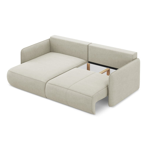 LaMiaSofa hoekbank links Palermo - textuurstof - lichtbeige - 207x148x86