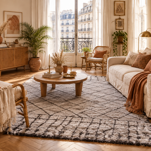 AFK Living vloerkleed Newport - shaggy - grijs - 80 x 150 cm