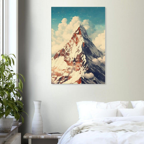 Artfulprints Canvas Top of the mountain canvas - 40x60 cm - Wit