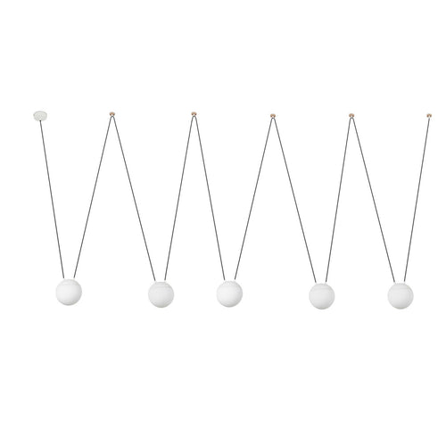 Faro Mine 28375-5L - 5-lichts hanglamp wit, hout, E27