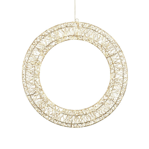 Luca Lighting Krans Zilver Warm Wit 1440 LED - Kerstversiering Ø50 cm voor Muur, Deur of Raam - Kerstkrans met Verlichting en Timer - Deurkrans voor