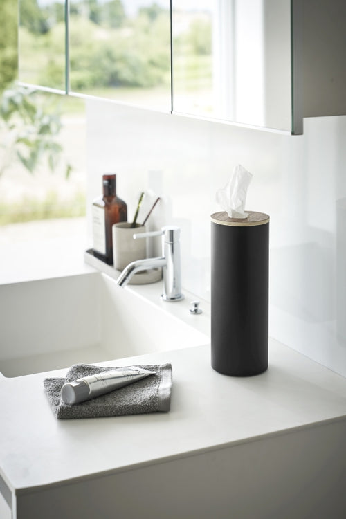 Yamazaki Tissuebox Rond - Rin - Zwart