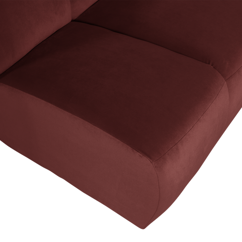 WOOOD 1,5-zits bank arm rechts Mojo - Velvet - Kastanjebruin - 74x164x97