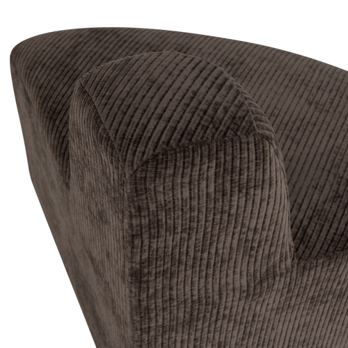WOOOD eetbank hoek rond rugleuning Mojo Base - Rib - Bruin - 83x76x76