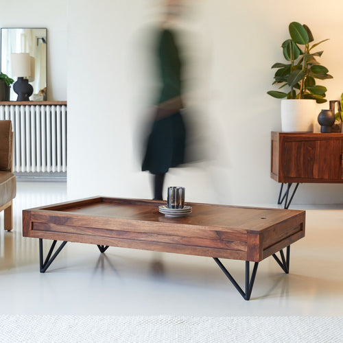 Tikamoon Massief palissander salontafel - Donkerbruin