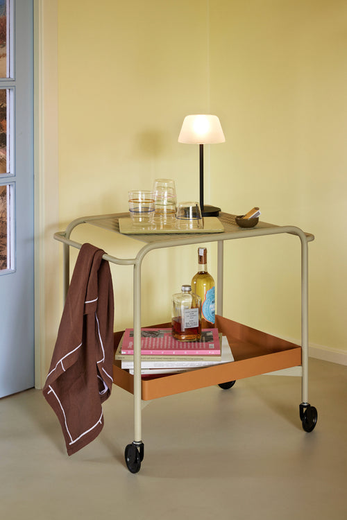 Hübsch draagbare lamp Salon - glas/ijzer - Ø15xh31cm, g9 - vtwonen shop