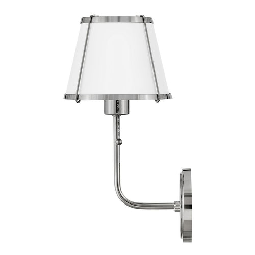 Wandleuchte mit Schirm Modern Nickel poliert, Metallschirm weiß 1x E27