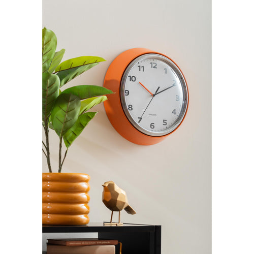 Karlsson wandklok Modern Retro - oranje - Ø34cm - vtwonen shop