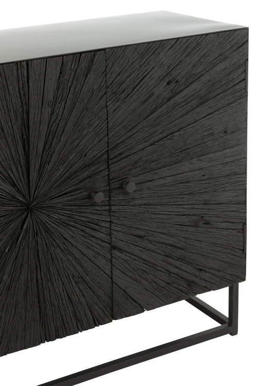 J-Line kast Shanil - hout/ijzer - zwart