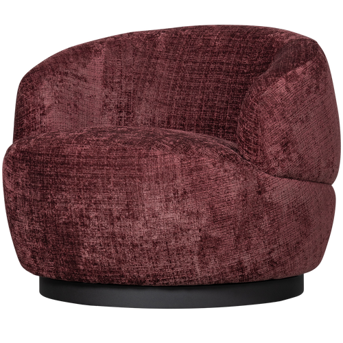 BePureHome draaibare fauteuil Woolly- Polyester - Aubergine - 71x84x88 - vtwonen shop