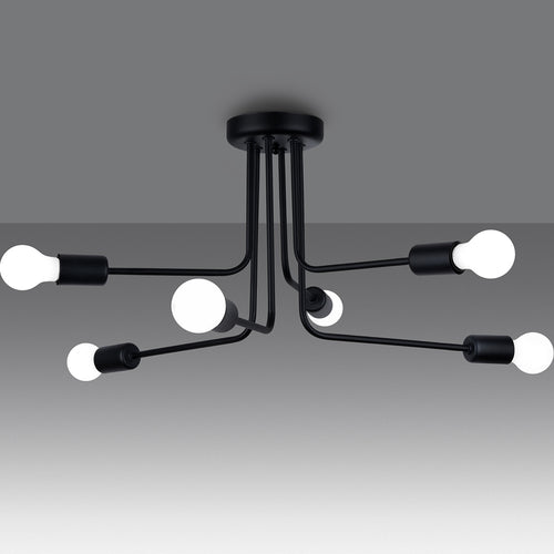 Sollux Lighting Kroonluchter NORAH 6 zwart - 68x68x33cm