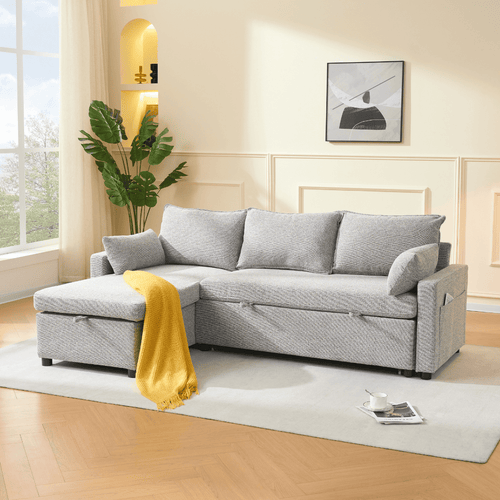 Calicosy - LOUISON 3-zits slaapbank - Grijs - 219x147x84 cm