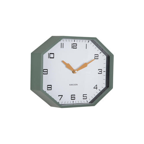 Karlsson wandklok Modern Factory Octagon - groen - Ø32cm - vtwonen shop