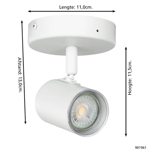 EGLO spot Consuma 1 - gu10 - 11 cm - wit - vtwonen shop