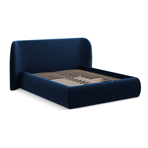 LaMiaSofa Bed met opbergruimte Trieste - velours - koningsblauw - 190x215x110