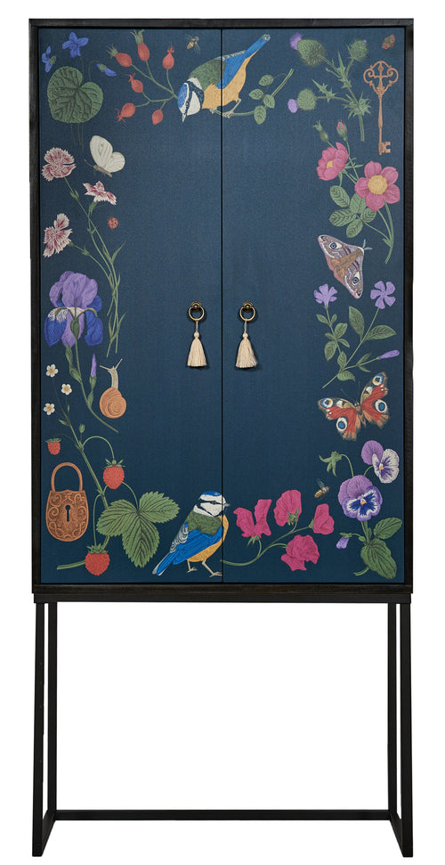 Kast dressoir met 2 deuren van MDF met groen en lila bloemenpatroon - vtwonen shop