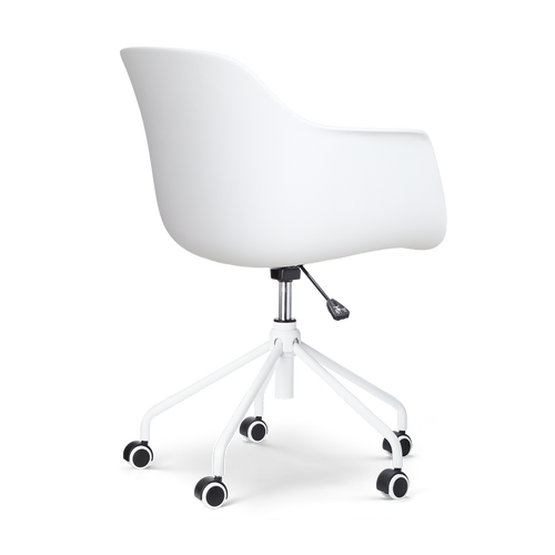 Nolon Nout-Liz Bureaustoel Wit - Lichtgrijs Kussen - Wit Onderstel - vtwonen shop