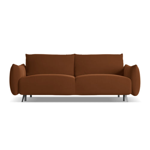 LaMiaSofa 3-zits slaapbank Genova - velours - terracotta - 230x105x86