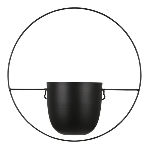 Mica Decorations Dexter Bloempot Wand - L34 x B14 x H34 cm - Zwart