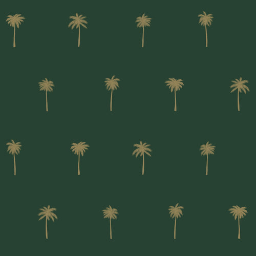 ESTAhome behang palmbomen emerald groen en goud - 53 cm x 10.05 m - 139160