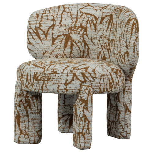 WOOOD fauteuil met dessin Upke - Polyester - Naturel/Bruin - 76x75x69 - vtwonen shop
