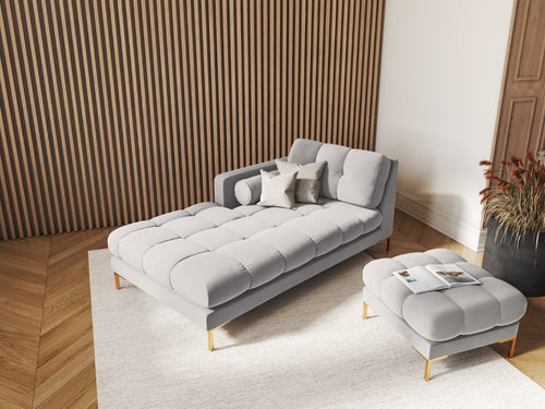 Cosmopolitan Design linker meridiaan Bali flueel, geld - 185x102x75cm