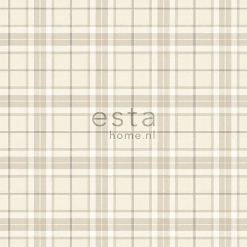 ESTAhome behang ruiten beige - 53 cm x 10.05 m - 137722