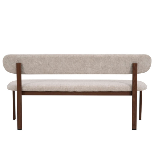 Giga Meubel Eetkamerbank Noor Beige/Walnoot - 180 cm - Stof - Japandi