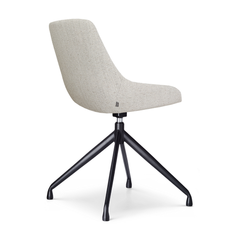 Nolon Nola-Isa Eetkamerstoel Beige Gemêleerd - Draaibaar Zwart Onderstel