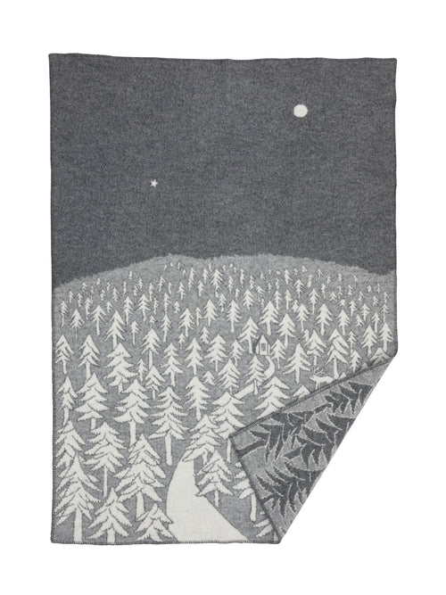 Klippan 100% wollen deken - House in the forest - grijs - 130x200cm
