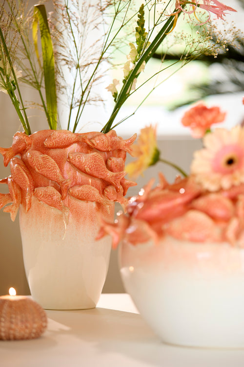 Light & Living vaas FISH - 29x28x36.5cm - rood - vtwonen shop