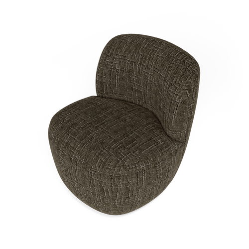 Premium Interiors - Draaistoel COMI - geweven fluweel espresso-bruin 65cm