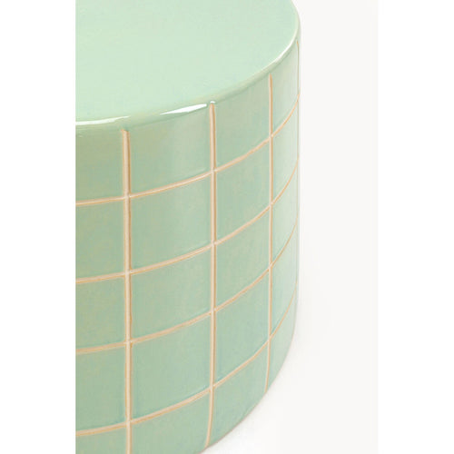Kare Design Bijzettafel Bliss Tile Ø42cm groen - vtwonen shop