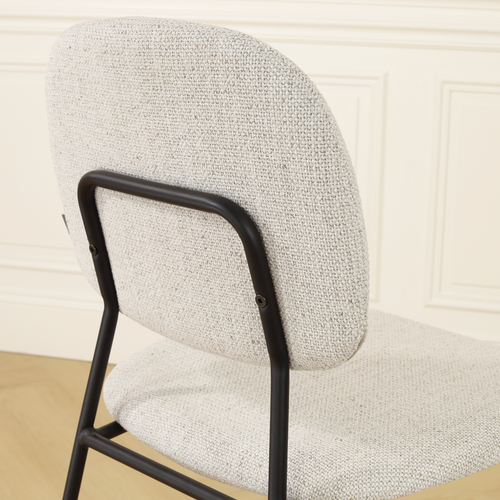 Nolon Jasmijn Eetkamerstoel Beige Melange - Zwart - vtwonen shop