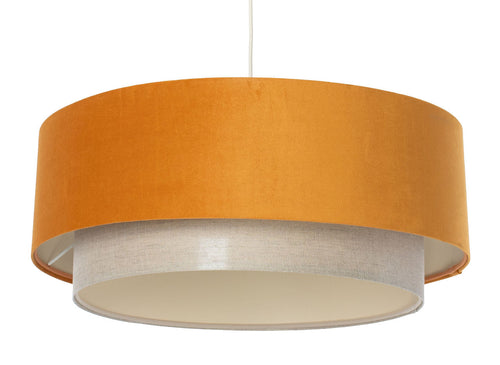 bpskoncept hanglamp Duo - linnen & warm oranje - Ø50 cm