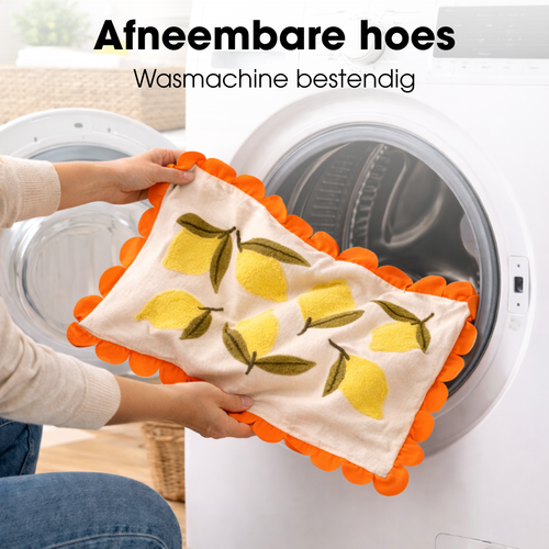 Mica Decorations Lemons Sierkussen - Kussen met Kussensloop - 65 x 45 cm - Kussens Woonkamer Woondecoratie - Binnenkussen Katoen - Woonkussen