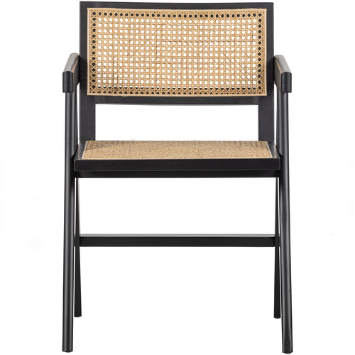 WOOOD eetkamerstoel Gunn - Rattan - Zwart - 80x54x54 - vtwonen shop