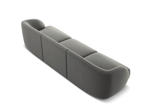 Micadoni Bank Miley 3-zits, flueel, lichtgrijs - 90x255x70cm
