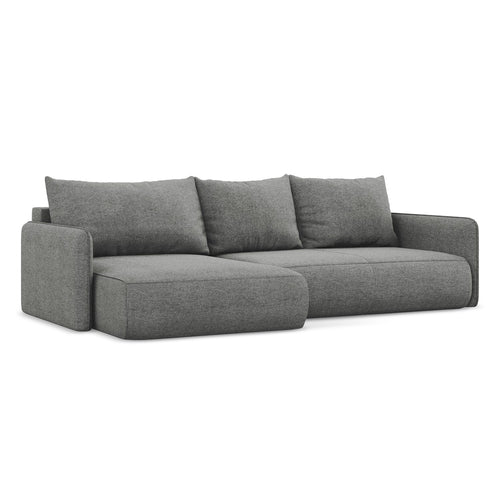LaMiaSofa hoekbank links Palermo - chenille stof - olifant - 240x148x86