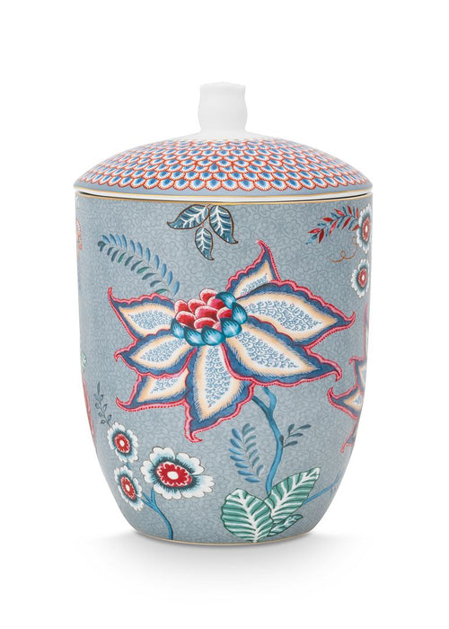 Pip Studio Flower Festival Voorraadpot - Servies - Voorraadpotten - Lichtblauw - 1.5l - vtwonen shop