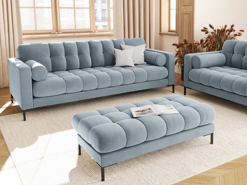 Cosmopolitan Design Bank Bali 2-zits, flueel, lichtblauw - 62x133x40cm