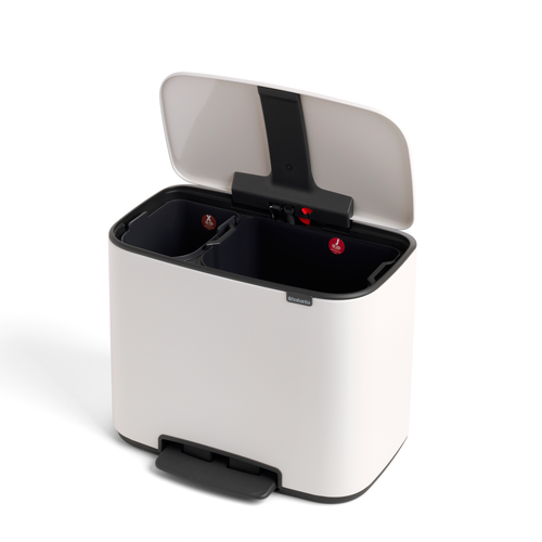 Brabantia Bo Pedaalemmer, met 2 binnenemmers, 11 + 23 liter - White