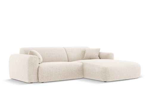 Cosmopolitan Design rechter hoekbank Nolio 4-zits, chenille, lichtbeige - 170x235x72cm