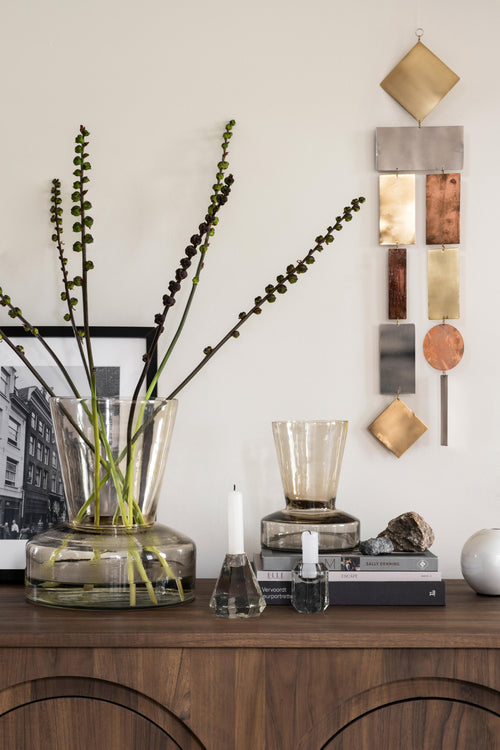 Candle Holder Cilinder Shape Glass Clear 7x5,5cm - vtwonen shop