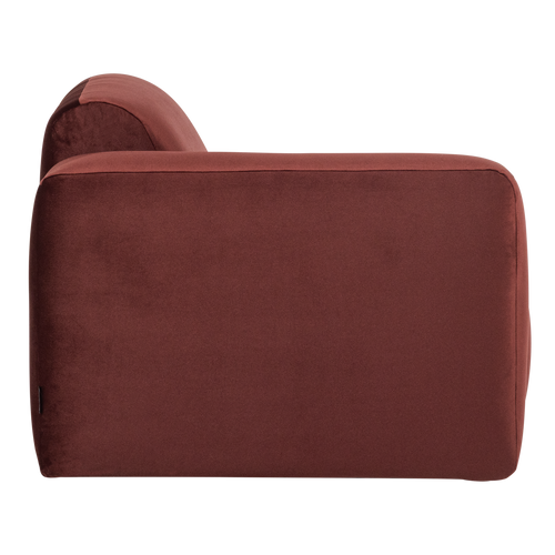 WOOOD 1-zits bank arm links Mojo Base - Velvet - Kastanjebruin - 74x105x97