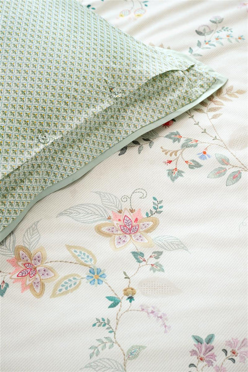 Pip Studio dekbedovertrek Kili Flower - 260x200/220 cm - wit
