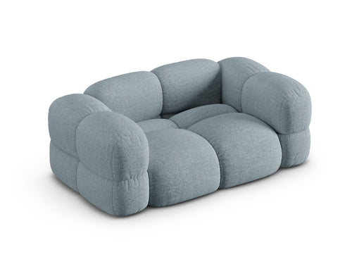 Cosmopolitan Design Bank Loretto 2-zits, structurele stof pastelblauw - 100x180x68cm