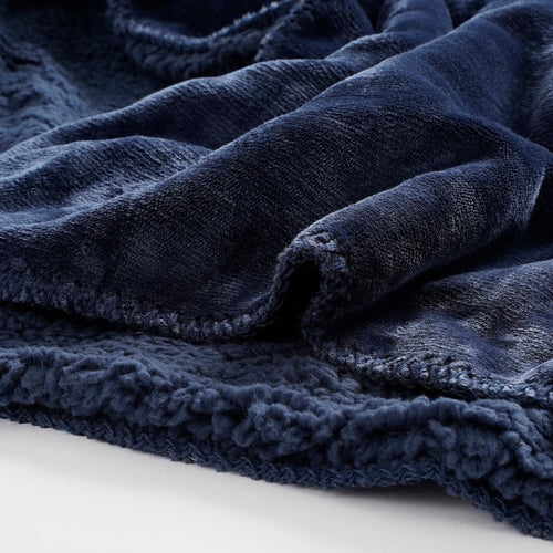 In The Mood Collection Mardy Fleece Plaid - L200 x B150 cm - Polyester - Donkerblauw - vtwonen shop