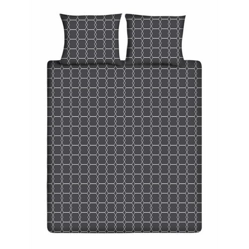 Katoenen Dekbedovertrek - Graphic Gray